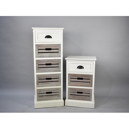 483 - Two Modern White Drawer Units