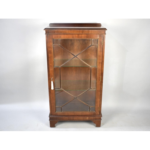 489 - A Mid 20th Century Mahogany Astragal Glazed Display Cabinet with Galleried Back and Two Glass Shelve... 