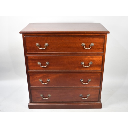 492 - A Modern Mahogany Chest of Four Long Drawers, 86cms Wide