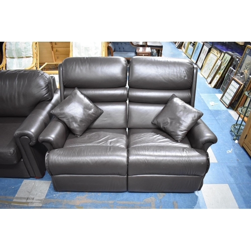 503 - A Modern Leather Effect Two Seater Settee and a Three Seater Bed Settee