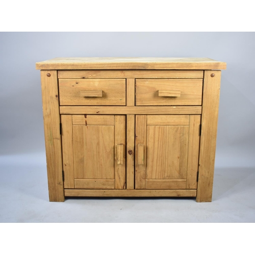 509 - A Modern Kitchen/Scullery Side Cabinet, 102cms Wide with Two Drawers over Cupboard Base