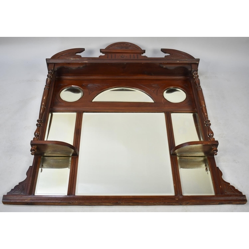 526 - An Edwardian Mahogany Overmantel Mirror, 126cms Wide