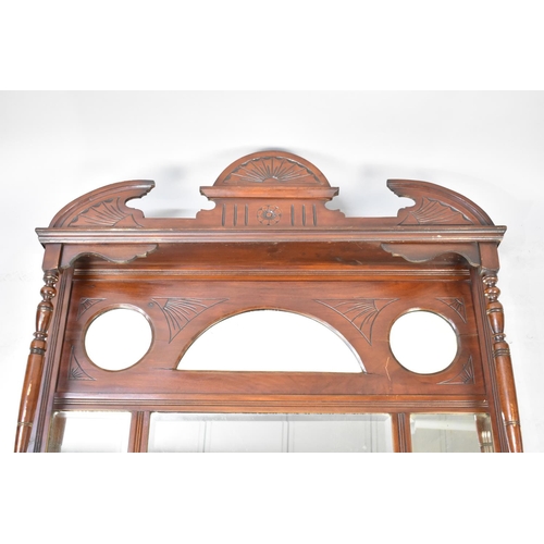 526 - An Edwardian Mahogany Overmantel Mirror, 126cms Wide