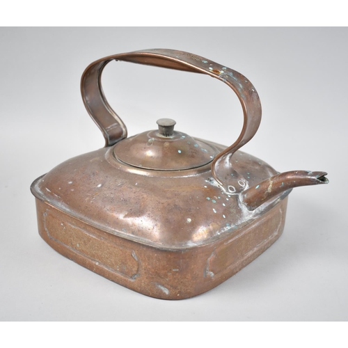 60 - A Vintage Square Shaped Copper Kettle, Handle Inscribed 'Special Kettle for Use with Belling Electri... 