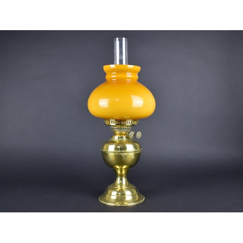 61 - A Mid 20th Century Brass Based Oil Lamp