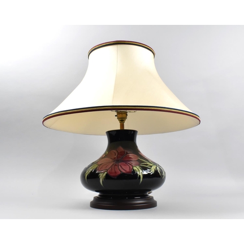 72 - A Modern Moorcroft Anemone Patterned Table Lamp, Complete with Shade