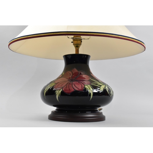 72 - A Modern Moorcroft Anemone Patterned Table Lamp, Complete with Shade