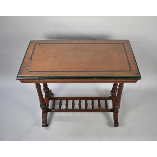 87 - An Edwardian Rectangular Mahogany Occasional Table with Ebonized Stringing to Top, AF, Turned Suppor... 