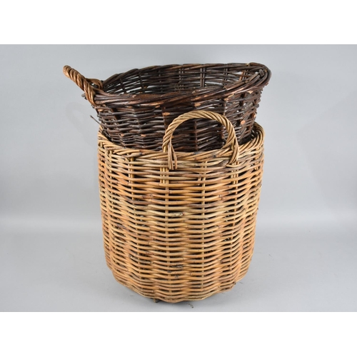 89 - Two Wicker Log Baskets, 41cms Diameter