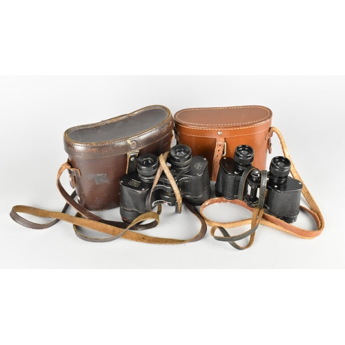 91 - Two Pairs of Leather Cased Vintage Binoculars