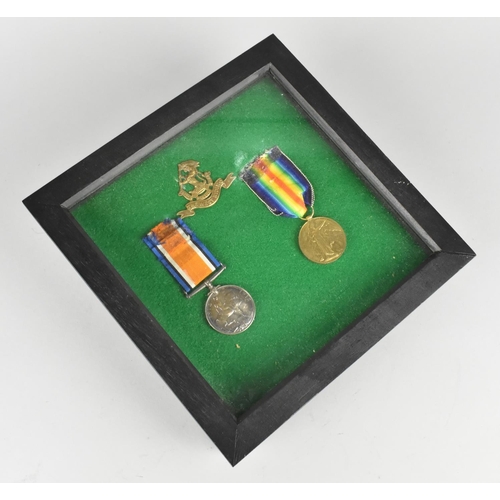 117 - A Military Badge and Two WWI Medals Awarded to No 18518 Pte S Fox, West Riding Regiment who was Kill... 