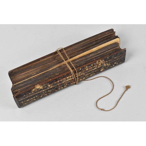 107 - A 19th Century Palm Leaf Manuscript Containing Approx 100 Leaves, Most with Double Sided Text and Ha... 