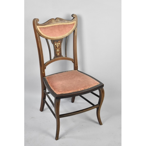 112 - An Edwardian Inlaid Ladies Nursing Chair