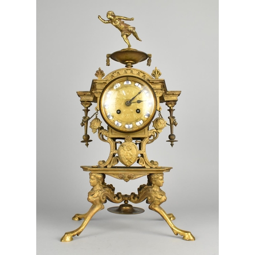 22 - An Impressive French Mantel Clock of Architectural form with Drum Movement, 8 Day Silver Medal Movem... 