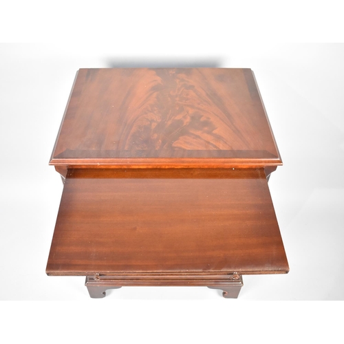 25 - A Small Reproduction Mahogany Chest of Four Graduated Drawers with Brushing Slide over, 63cm Wide an... 