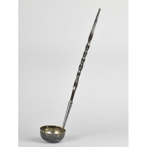 26 - A Georgian Toddy Ladle with Baleen Twisted Handle, 36cm Long