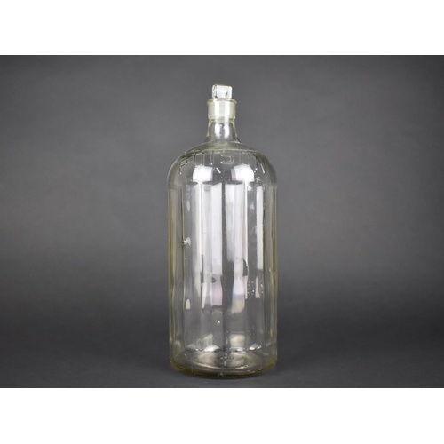 32 - An Early 20th Century Glass Poison Bottle with Glass Stopper, 35cm High