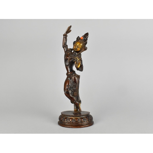 39 - A Patinated Bronze Study of a Thai Dancer, 22cm High