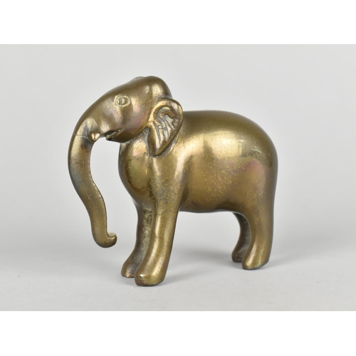 42 - An Indian Brass Study of an Elephant, 7cm High