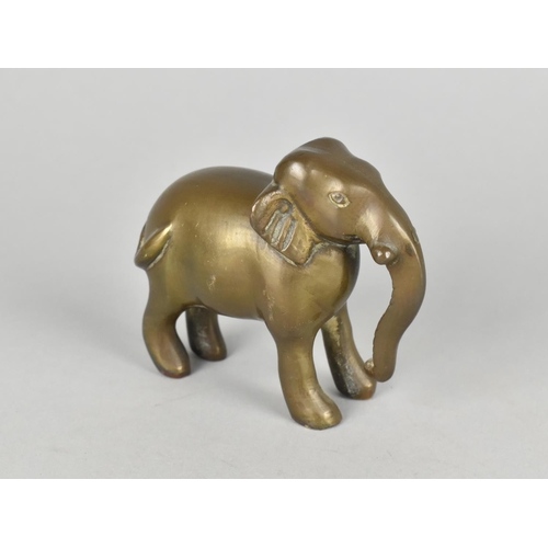 42 - An Indian Brass Study of an Elephant, 7cm High