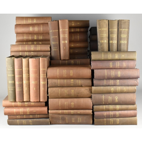 486 - A Large Quantity of Over 100 Bound Law Reports, C.1920-40's, Brown and Green Cloth Binded