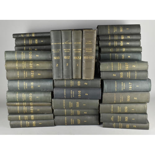 486 - A Large Quantity of Over 100 Bound Law Reports, C.1920-40's, Brown and Green Cloth Binded