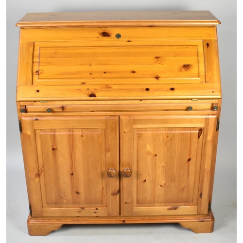 497 - A Modern Pine Fall Front Bureau by Regent Pine, 92cm Wide