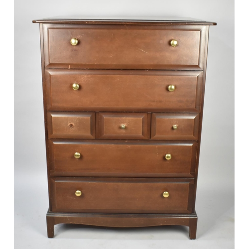 500 - A Stag Mahogany Chest of Four Long and Three Long Drawers, Missing One Brass Knob, 82cm Wide