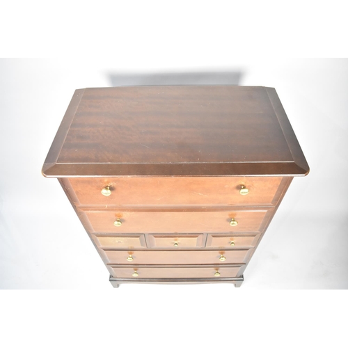 500 - A Stag Mahogany Chest of Four Long and Three Long Drawers, Missing One Brass Knob, 82cm Wide