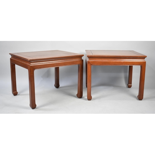 510 - A Pair of Modern Chinese Square Topped Tables, 61cm Square and 48cm high