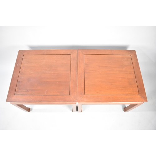 510 - A Pair of Modern Chinese Square Topped Tables, 61cm Square and 48cm high