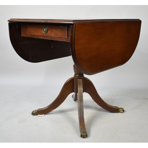 515 - A Mahogany Drop Leaf Dining Table, 84cm x 61cm when Closed