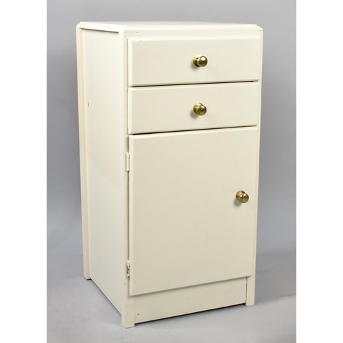 517 - A Late 20th Century White Painted Two Drawer Side Cabinet, 34cm Wide