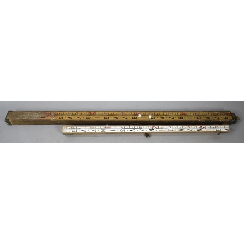 543 - Two Vintage Surveyors Measuring Staffs