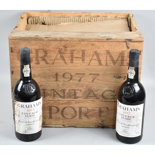 70 - Six Bottles of Grahams 1977 Vintage Port (Bottled 1979) in Original Wooden Box (for Twelve)