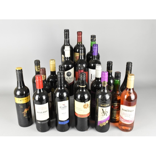 76 - A Collection of 21 Bottles of Mixed Red Wines, Sherry Etc