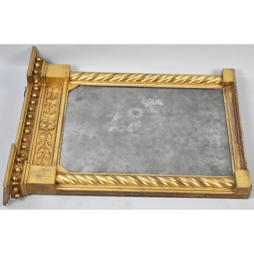 55 - A 19th Century Gilt Framed Pier Mirror with Barley Twist Pilasters, 68 x 57cms