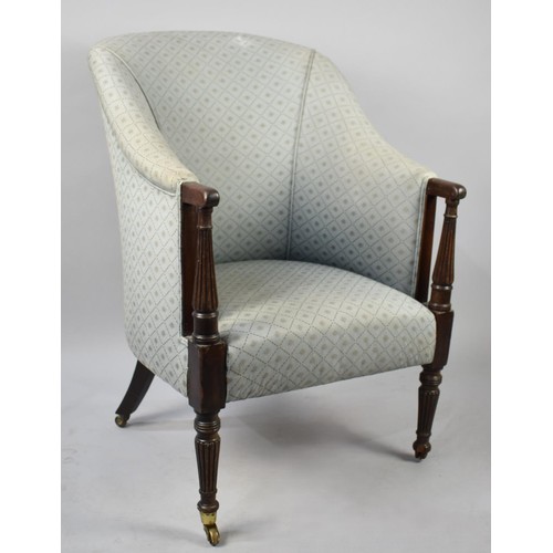 507 - An Edwardian Upholstered Ladies Nursing Tub Chair