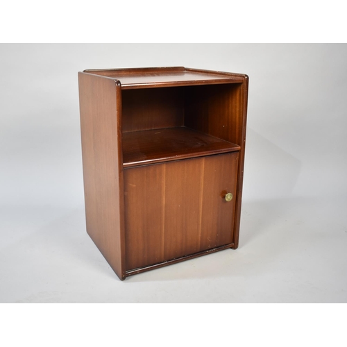 109 - A Mid 20th Century Bedside Cabinet with Cupboard Base and Galleried Top, 38cms Wide and 54cms High