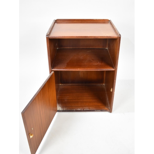 109 - A Mid 20th Century Bedside Cabinet with Cupboard Base and Galleried Top, 38cms Wide and 54cms High