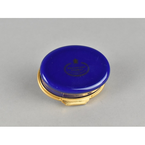 112 - A Modern Halcyon Days Oval Enamelled Box for The Royal Hospital, Wolverhampton, 5cms Wide