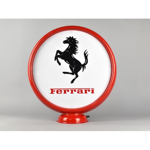 132 - A Modern Circular Illuminating Sign for Ferrari, 44cms Diameter, Working Order