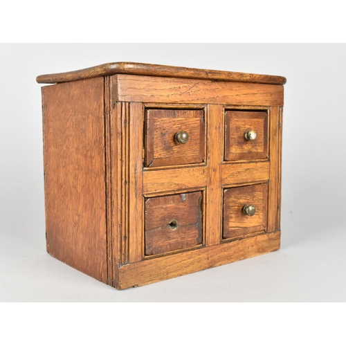 2 - A Late 19th/Early 20th Century Four Drawer Collectors/Spice Cabinet, Reeded Sides and Crossbanded Dr... 