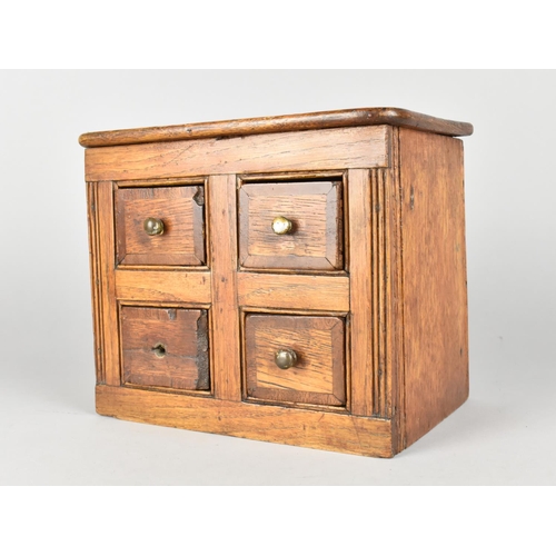 2 - A Late 19th/Early 20th Century Four Drawer Collectors/Spice Cabinet, Reeded Sides and Crossbanded Dr... 