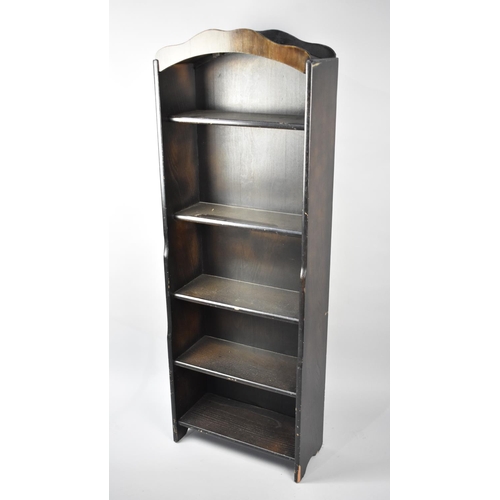 43 - A Mid 20th Century Narrow Five Shelf Open Store/Bookcase, 50cms Wide and 145cms High