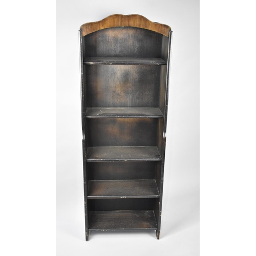 43 - A Mid 20th Century Narrow Five Shelf Open Store/Bookcase, 50cms Wide and 145cms High