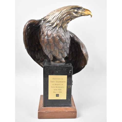 46 - A Late 20th Century American Bronze Study of  Perched Bald Eagle, After Dr R Taylor, 'Vigilance', Pr... 