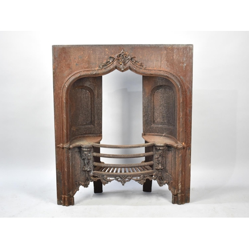 557 - A Georgian Cast Iron Bedroom Fire Insert, 81cm Wide, 97cm High