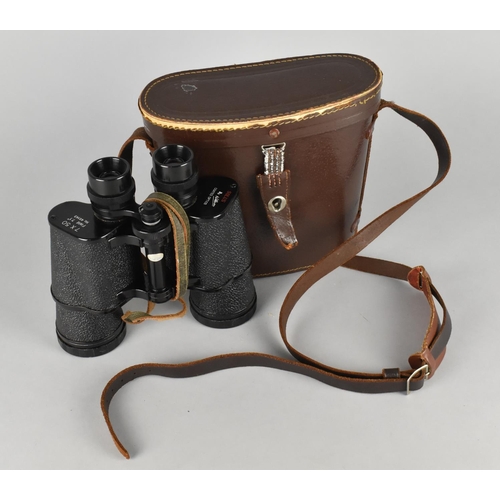 59 - A Pair of Leather Cased Solus 7x50 Field Binoculars