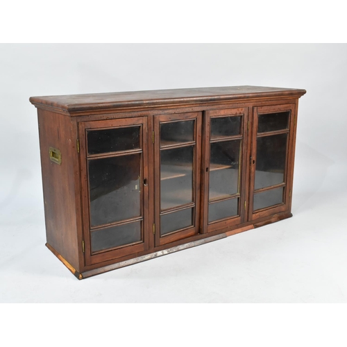 66 - A Late Victorian Mahogany Countertop Glazed Shop Display Cabinet with Inset Brass Carrying Handles, ... 